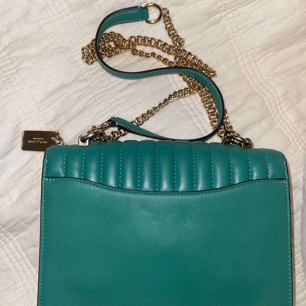 Coach Klare Crossbody Shoulder Bag Linear Quilting Green - Picture 5 of 5